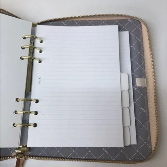Kikki.K A5 Beige Croco Leather Zippered Planner - Picture 9 of 11